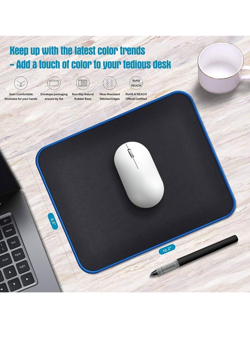 High Quality Large Rubber Gaming Mouse Pad Anti-Slip Waterproof Comfortable to Use Black with bule Edge Size 30 x 25 cm