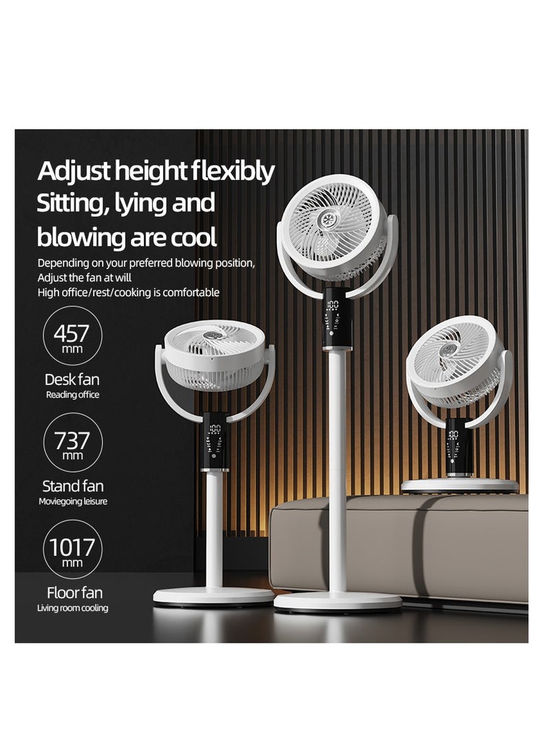 12" Oscillating Fan for Bedroom, Standing Floor Fan with Remote, 90 ° Oscillating, 180 ° Up & Down Adjustable, Height Adjustable With lights, 8 Hour Timing Set, 8 Speeds, for Bedroom Study Room（F5）