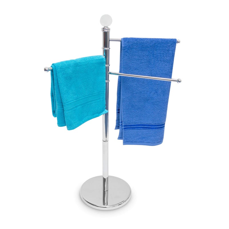 Relaxdays Towel Rack Metal Stainless Steel Silver 935 x 70 x 70 cm