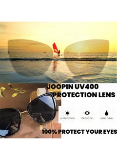 Joopin Oversized Cateye Sunglasses Fashion Cat Eye Sun Glasses Uv400 Trendy Beacky Shades For Women Ladies Sunnies (Black + Silver Mirrored)  - Image 3