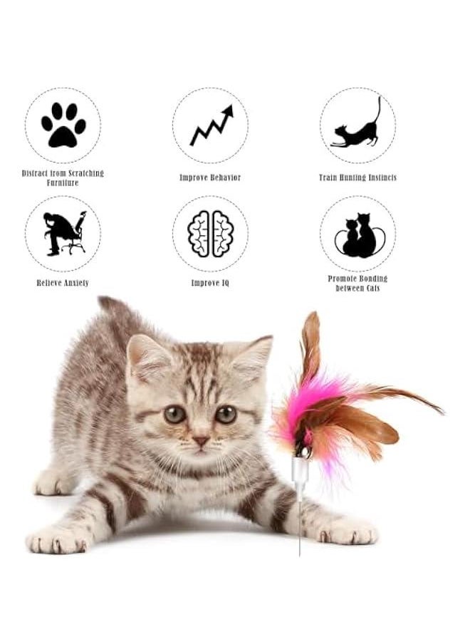 MOXO 2 Cat Feather Collar Toys Retractable Cat Teaser Toys with Silic Collar Interactive Cat Toys Funny Exercise Toy for Kitten or Cats Blue Pink  - Image 5