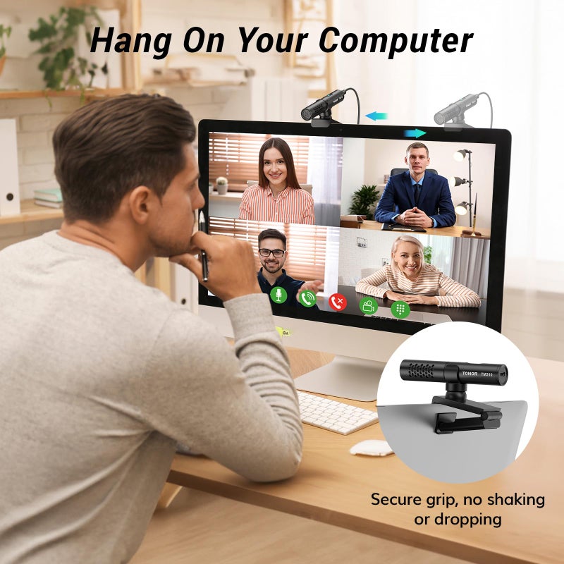 TONOR TONOR USB Conference Microphone for Laptop, Adjustable Computer PC Mic with Mute Button & LED Indicator for Video Call Meeting, Microfono for Desktop Zoom Skype YouTube, Plug-Play for MacOS Windows  - Image 2