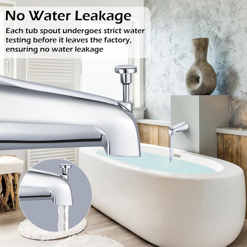 Wintap Slip-on Tub Spout with Diverter, Compatible with 1/2 Inch Copper Tube Fit, Bathroom Bathtub Spout 1-Pack (Polished Chrome) - Image 2