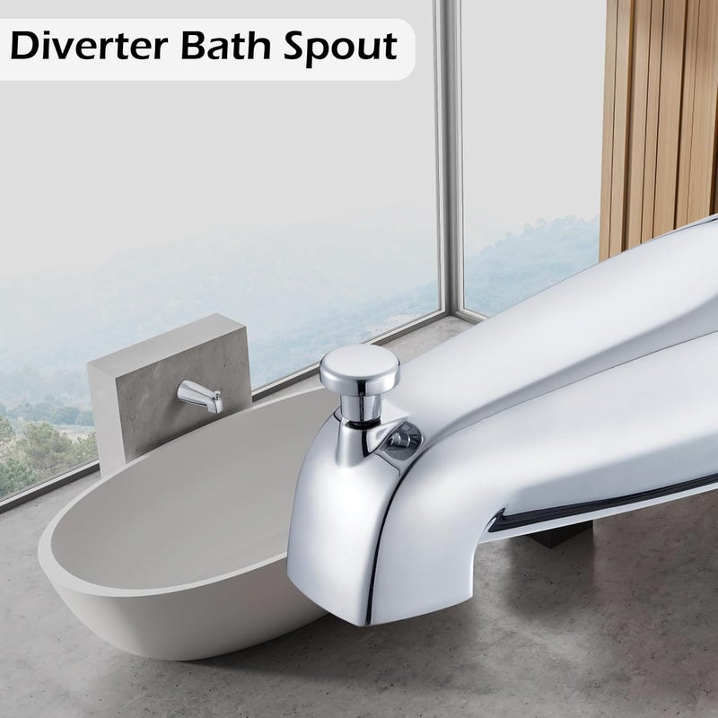 Wintap Slip-on Tub Spout with Diverter, Compatible with 1/2 Inch Copper Tube Fit, Bathroom Bathtub Spout 1-Pack (Polished Chrome) - Image 4