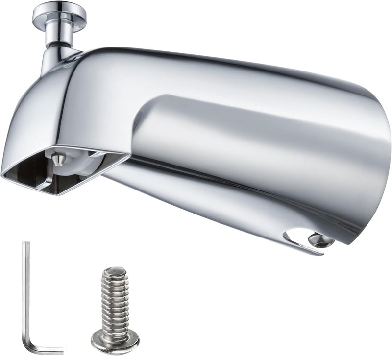 Wintap Slip-on Tub Spout with Diverter, Compatible with 1/2 Inch Copper Tube Fit, Bathroom Bathtub Spout 1-Pack (Polished Chrome) - Image 1