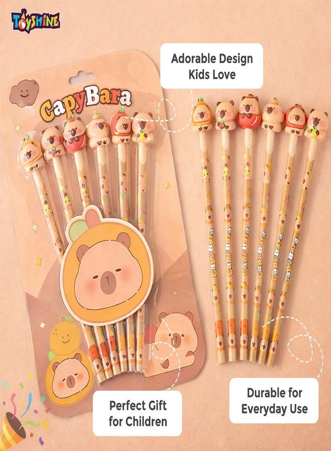 Toyshine Pencil Set with Erasers on Top | Pack of 6 Cute Character HB Pencils | Smooth Writing School Stationery for Kids, Students & Gifting Birthday Gift Return Gift - Image 3