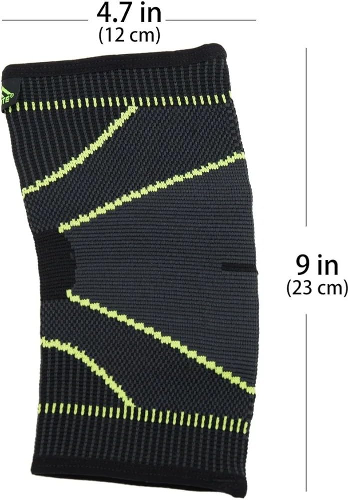 SIBOTE Elbow Support Compression Sleeve - Black with Green Stitching - Image 3