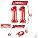KatchOn Giant Red 11 Balloons Number 40 Inch 11 Year Old Balloon Red 11 Balloon Number Red 11 Birthday Balloon for 11th Birthday Party 11th Anniversary Decorations - Image 4