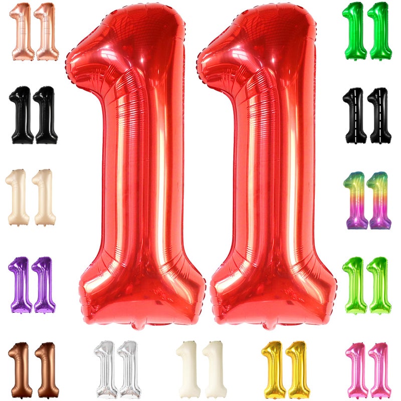 KatchOn Giant Red 11 Balloons Number 40 Inch 11 Year Old Balloon Red 11 Balloon Number Red 11 Birthday Balloon for 11th Birthday Party 11th Anniversary Decorations - Image 3