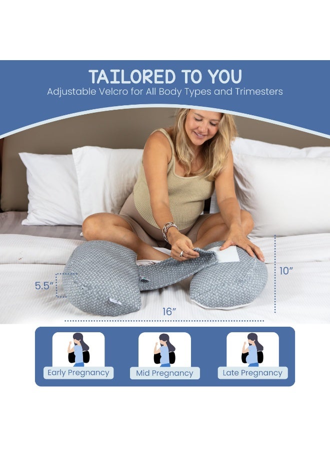 Bukela Plus Sized Pregnancy Pillow for Sleeping, Belly, Hip, Back Support for Pregnant Women, Maternity Wedge Pillow for Reducing Pregnancy Fatigue, Adjustable and Washable - Image 3
