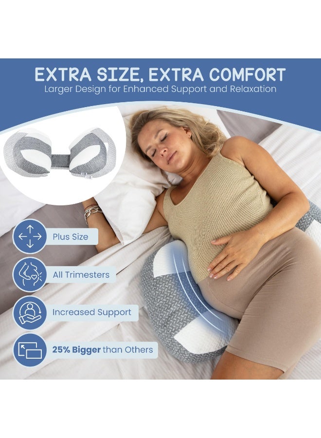 Bukela Plus Sized Pregnancy Pillow for Sleeping, Belly, Hip, Back Support for Pregnant Women, Maternity Wedge Pillow for Reducing Pregnancy Fatigue, Adjustable and Washable - Image 2