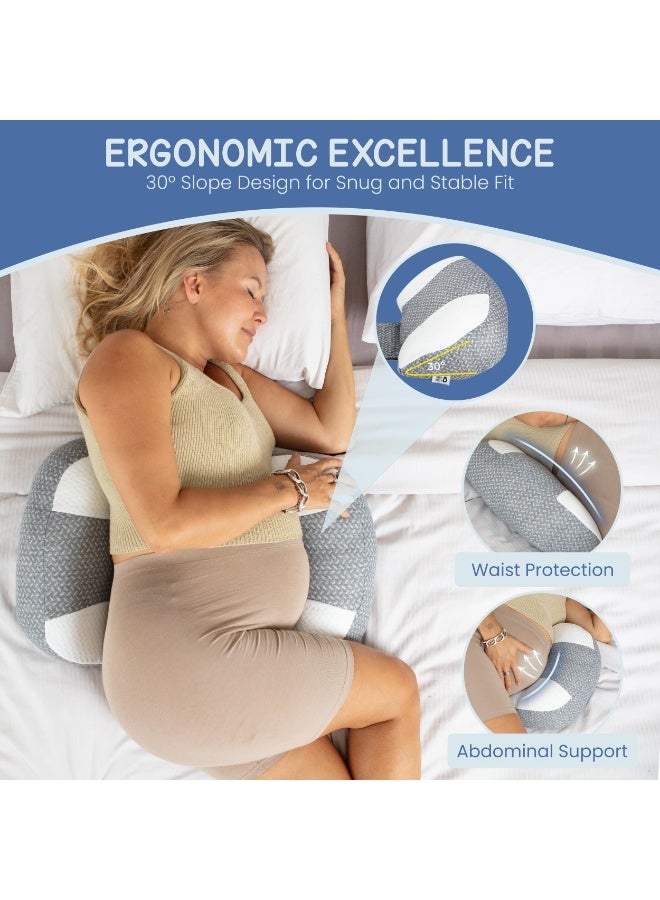 Bukela Plus Sized Pregnancy Pillow for Sleeping, Belly, Hip, Back Support for Pregnant Women, Maternity Wedge Pillow for Reducing Pregnancy Fatigue, Adjustable and Washable - Image 4
