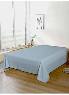 Rest Flat Bedsheet 220X240Cm Plush Metallic Blue Breathable Machine Washbale Bedsheet Extra Soft Easy Fit Highly Breathable Bedding & Linen Cover  - Image 3