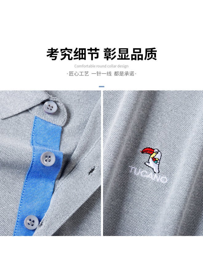 Tucano spring Men's Long Sleeve T-shirt Comfortable Solid Color Casual Business Polo Shirt - Image 5