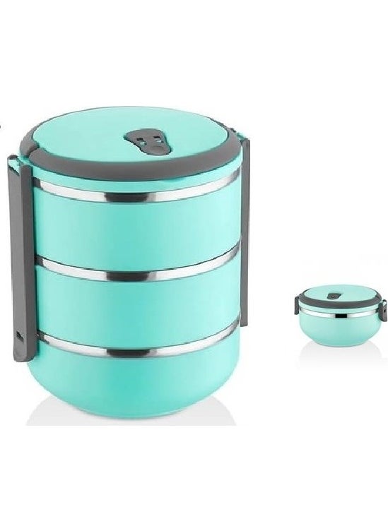 Freshbox Lunch Box Food Thermos Storage Container Turquoise + 1 Single Spare 