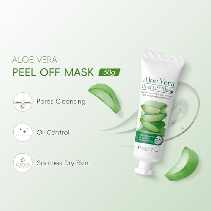 AKARY Aloe Vera Cleansing Peel Off Mask- Pore-Clearing, Soothing & Hydrating Facial Masks Moisturizer with Aloe, Sodium Hyaluronate, Clean Face Mask Moisturize Dry Skin, 1.76oz - Image 4
