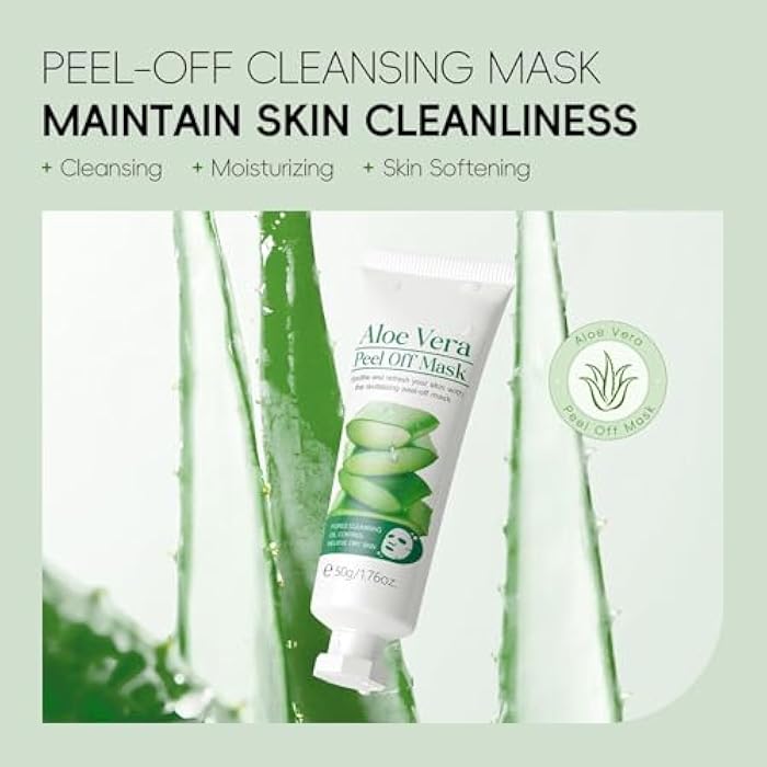 AKARY Aloe Vera Cleansing Peel Off Mask- Pore-Clearing, Soothing & Hydrating Facial Masks Moisturizer with Aloe, Sodium Hyaluronate, Clean Face Mask Moisturize Dry Skin, 1.76oz - Image 2
