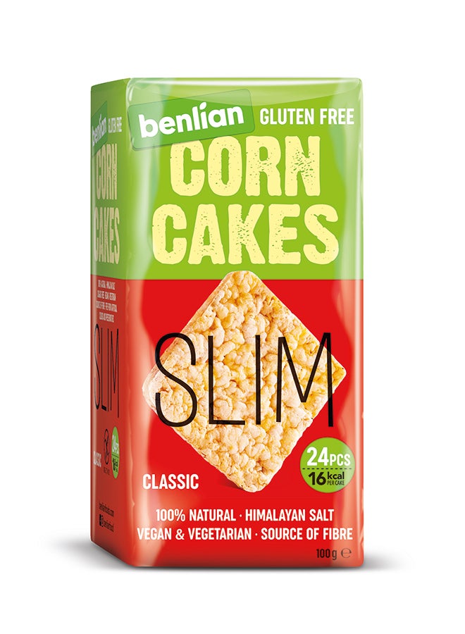 BENLIAN Slim Corn Cakes, Classic, 100g | Gluten-Free | High Fiber