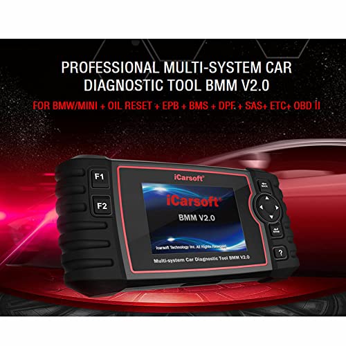 iCarsoft ماسح iCarsoft OBD2، أداة تشخيص السيارة لقراءة الأكواد BMM V2.0 لسيارات BMW/Mini، مع إعادة تعيين خدمة الزيت، EPB، BMS، DPF، SAS، إلخ، OBD II، النسخة المحدثة من i910-II - Image 3