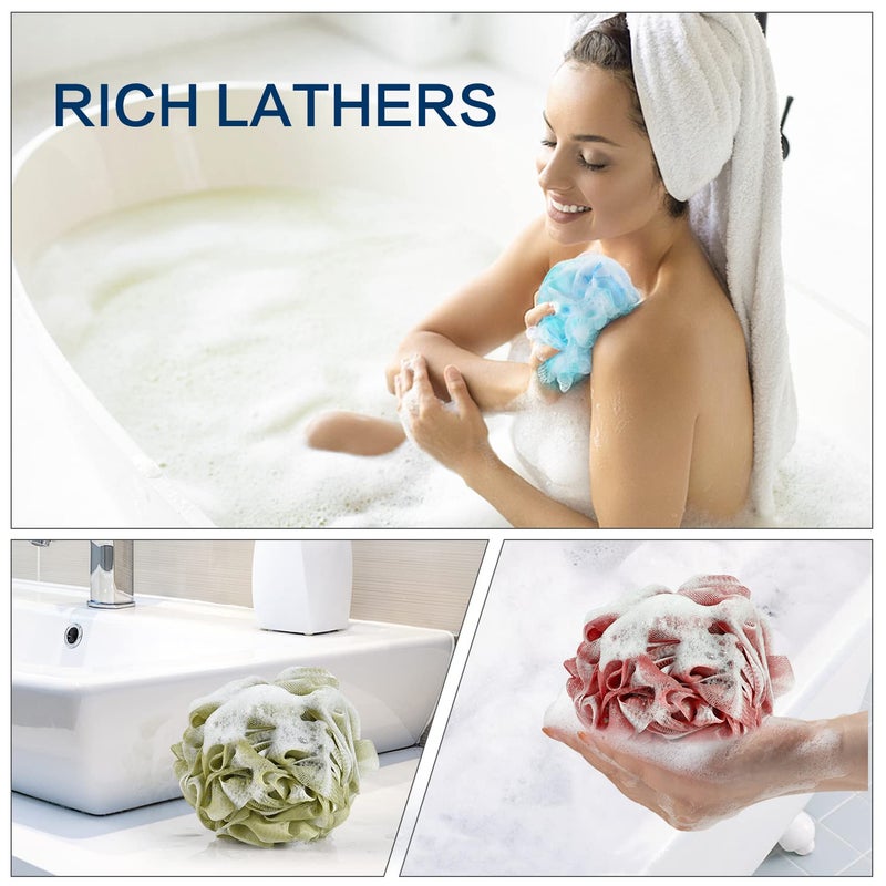 Yoget 4 Pack Bath Loofah Sponge, 4 Color 60G Bath Sponge,Exfoliate, Cleanse, Soothe Skin - Image 4