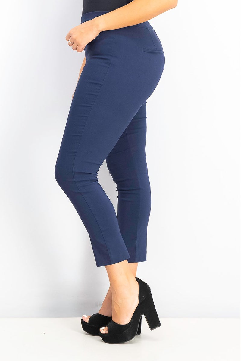 Tchibo Women Plain Crop Pants, Navy Blue - Image 2