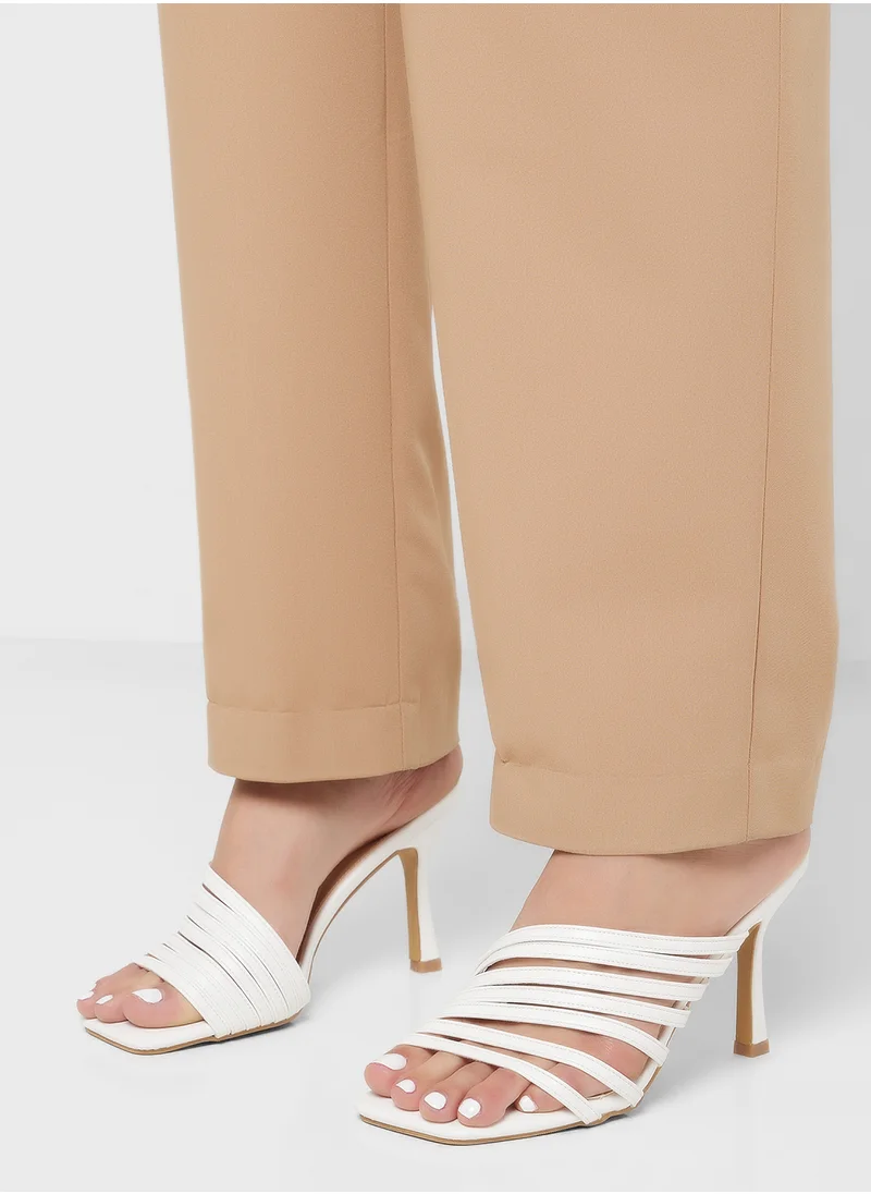 ELLA Multi Strap Square Toe Heel Sandal