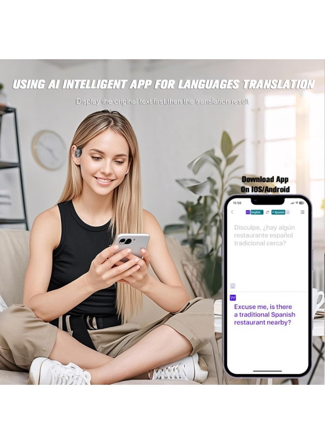 Ai Language Translator Earbuds, Real Time Translating Open Ear Earbuds, BT 5.4 Wireless Sport Headphones - Image 5