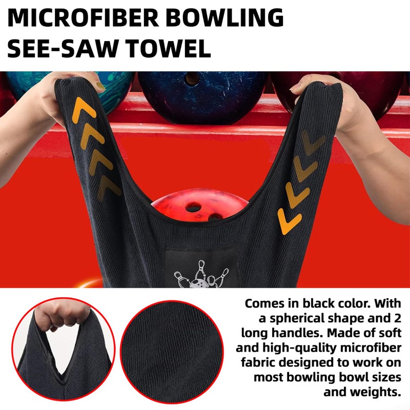 TonGass 3-in-1 Bowling Basics Accessories Kit, Microfiber Bowling Ball Towel Kit, Bowlings Rotating Ball Cup Set, Microfiber Bowlings Seesaw Towel Set - Image 4