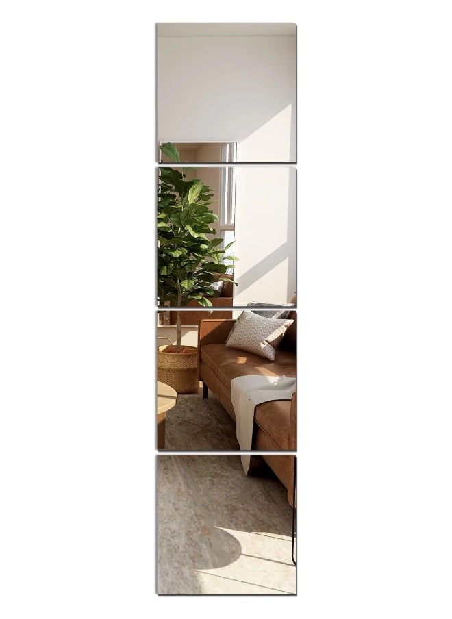 ShebSheb Full Length Mirror,Self Adhesive Acrylic Wall Mirror for Bathroom, Living Room, Bedroom 120x30 cm  - Image 1