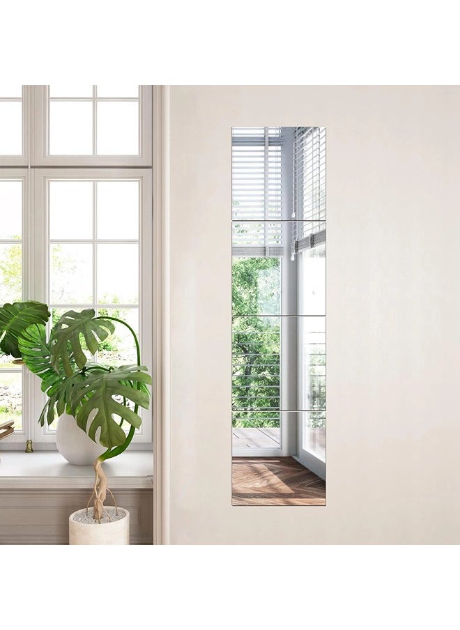 ShebSheb Full Length Mirror,Self Adhesive Acrylic Wall Mirror for Bathroom, Living Room, Bedroom 120x30 cm  - Image 5