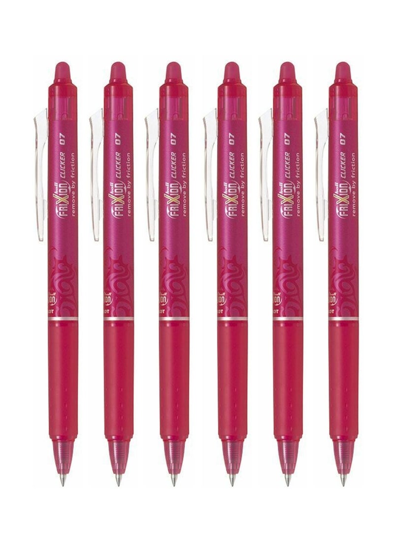 PILOT قلم حبر قابل للمسح 6 قطع فريكسون كليكر 0.7 مم حبر وردي - Image 1