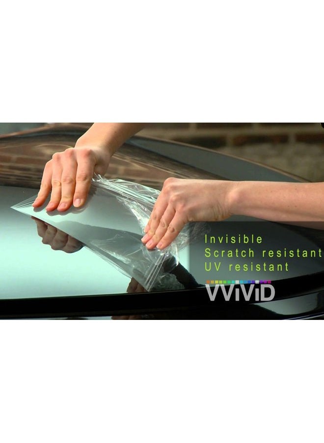 VViViD Clear Paint Protection Bulk Vinyl Wrap Film 12 Inches x 84 Inches Including Squeegee and Black Felt Applicator - Image 1