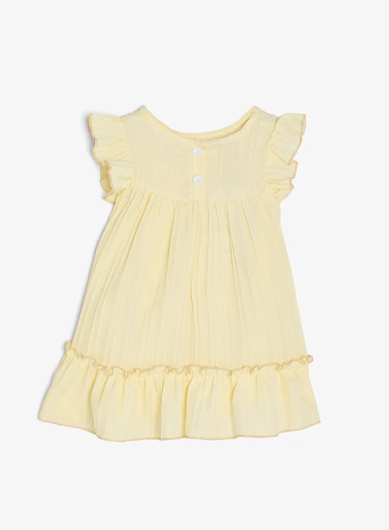 Pinata  Yellow Floral Frill Summer Dress for Women | Best Price UAE