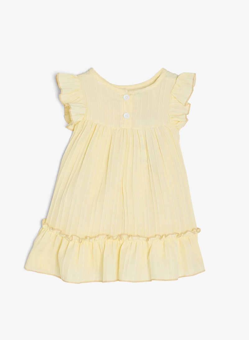 Pinata Yellow Floral Frill Summer Dress - Image 3