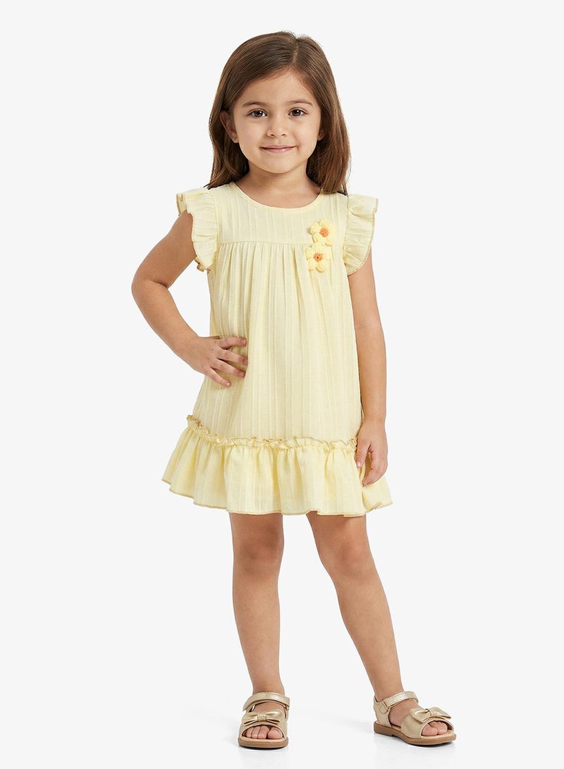 Pinata Yellow Floral Frill Summer Dress - Image 1