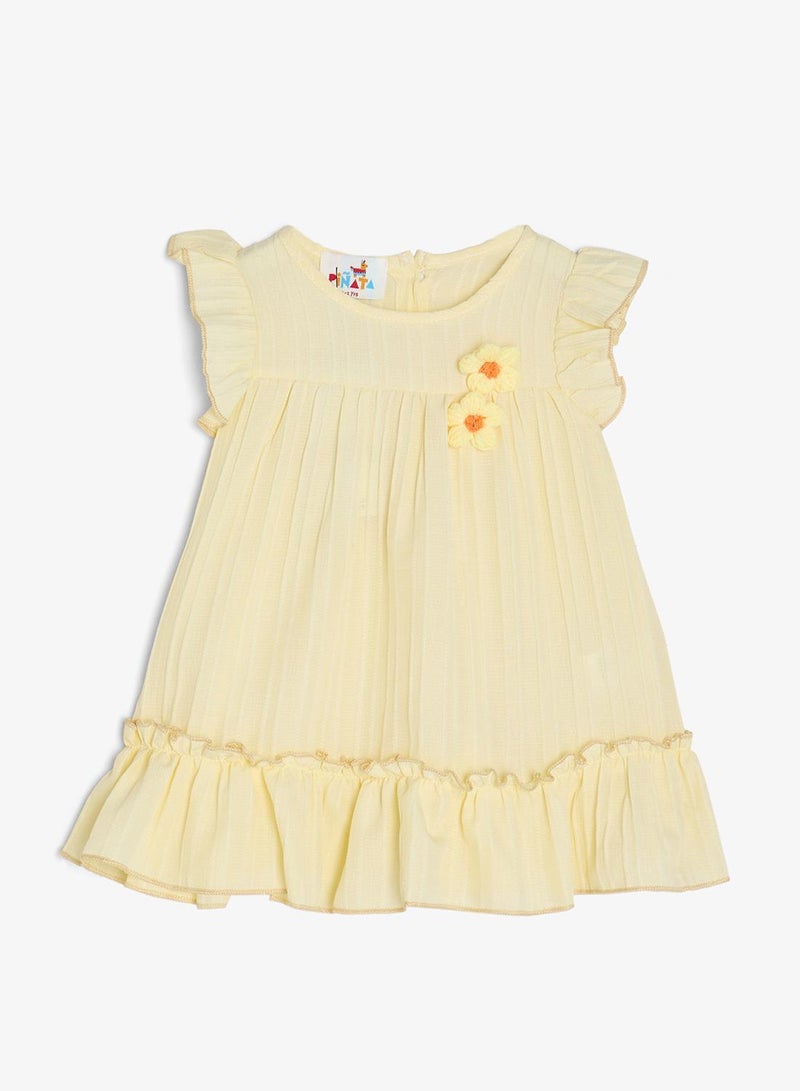 Pinata Yellow Floral Frill Summer Dress - Image 2
