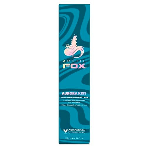 Arctic Fox SemiPermanent Hair Dye Vegan CrueltyFree AmmoniaFree Hydrating Vibrant Blue Color Aurora Kiss For All Hair Types DIY AtHome Color 56 Fl Oz - Image 1