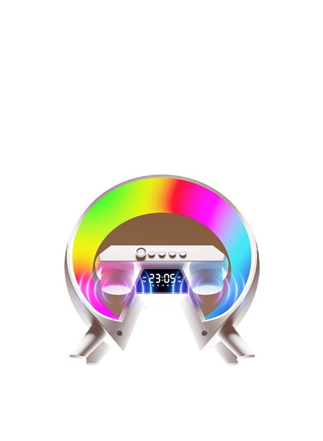 نيوترل مكبر صوت بلوتوث لاسلكي متعدد الوظائف G63 ملون مع إضاءة وساعة للشحن اللاسلكي بجانب السرير - Image 5