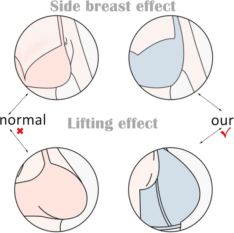 woobles Camilace Comfort Wireless Front C Bra, Front Cre Posture Corrector Seamless Full Coverage Bra for Women 2pcs D - Image 4