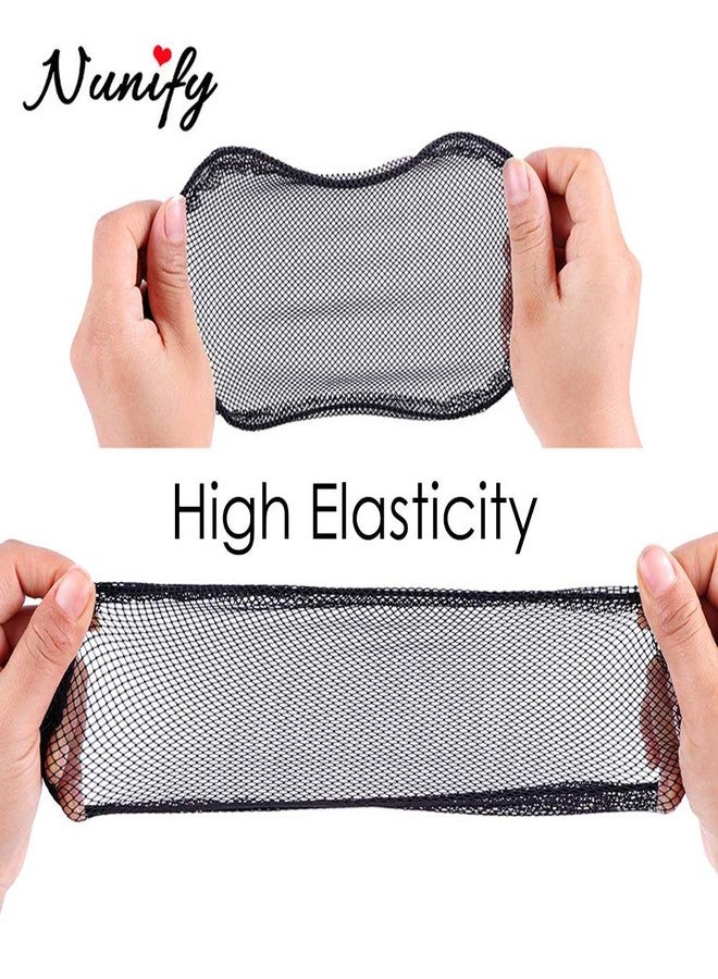 Nunify 5 Pcs Hair Net for Making Afro Puff Drawstring Ponytail And Afro Hair Bun - Black Glueless Ponytail Hairnet with 10 Pcs Wig Combs - Adjustable Strap Afro Hair Bun Weaving Net For Women (S/Square) - Image 4