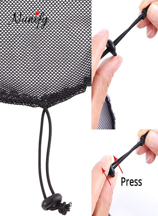 Nunify 5 Pcs Hair Net for Making Afro Puff Drawstring Ponytail And Afro Hair Bun - Black Glueless Ponytail Hairnet with 10 Pcs Wig Combs - Adjustable Strap Afro Hair Bun Weaving Net For Women (S/Square) - Image 5