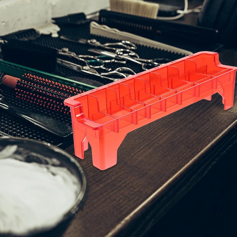 Clipper Comb Holder Organizer Case Positioning Comb Storage, Rectangular Clipper Guard Storage Box for Barber Supplies, Red Protective Rack for Haircut Accessories - Image 5