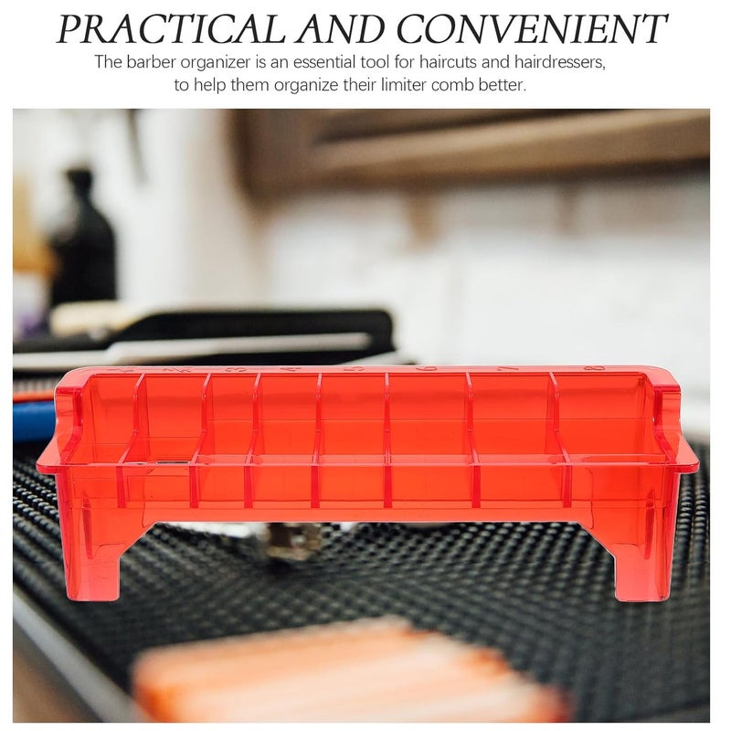 Clipper Comb Holder Organizer Case Positioning Comb Storage, Rectangular Clipper Guard Storage Box for Barber Supplies, Red Protective Rack for Haircut Accessories - Image 3