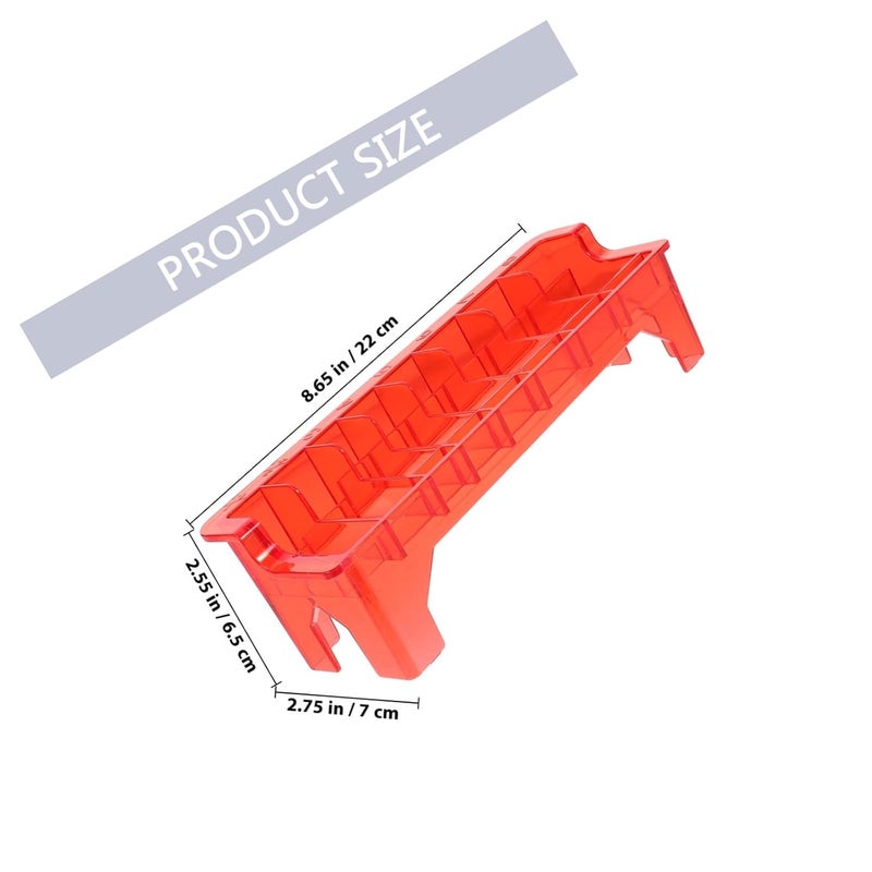 Clipper Comb Holder Organizer Case Positioning Comb Storage, Rectangular Clipper Guard Storage Box for Barber Supplies, Red Protective Rack for Haircut Accessories - Image 2