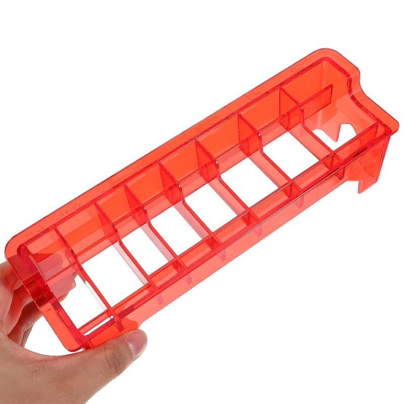 Clipper Comb Holder Organizer Case Positioning Comb Storage, Rectangular Clipper Guard Storage Box for Barber Supplies, Red Protective Rack for Haircut Accessories - Image 4