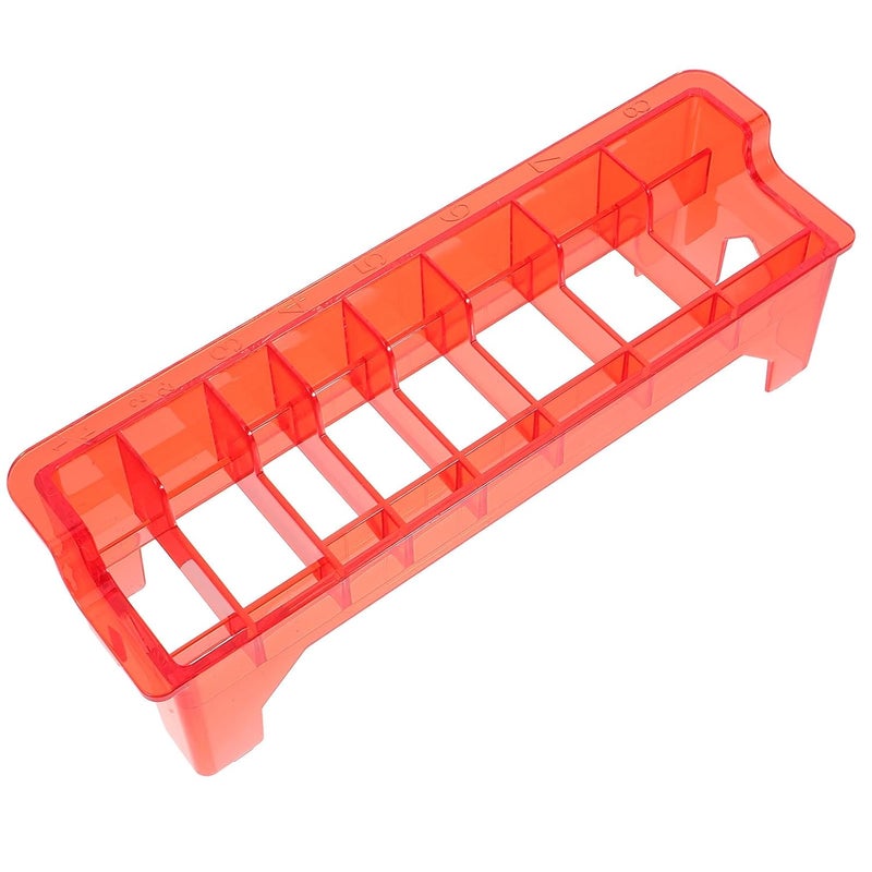 Clipper Comb Holder Organizer Case Positioning Comb Storage, Rectangular Clipper Guard Storage Box for Barber Supplies, Red Protective Rack for Haircut Accessories - Image 1
