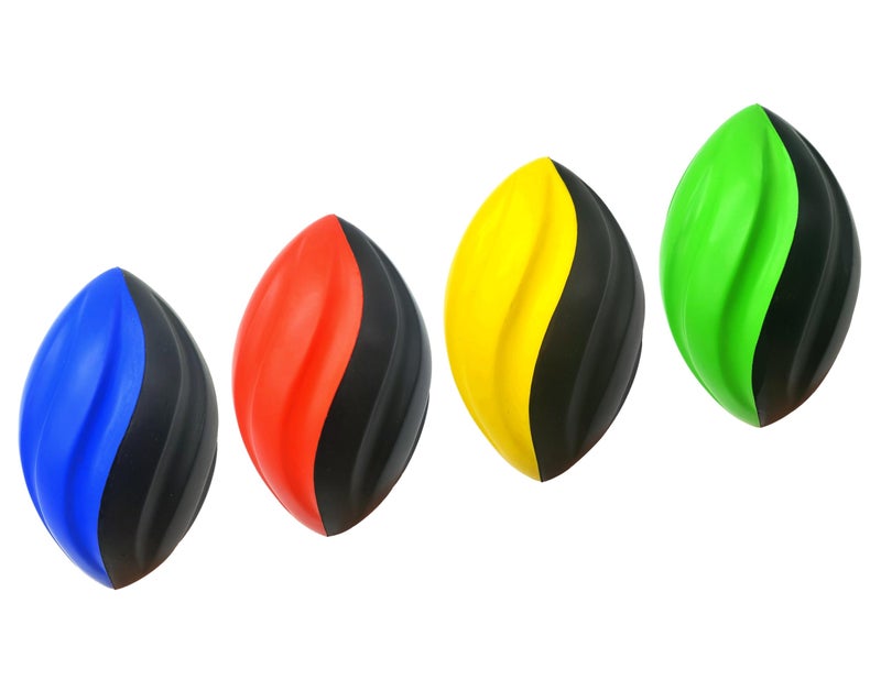 LMC Products 7 Spiral Mini Football for Kids 4 Pack Foam Footballs for Kids Soft Small Footballs Red Yellow Blue and Green - Image 2