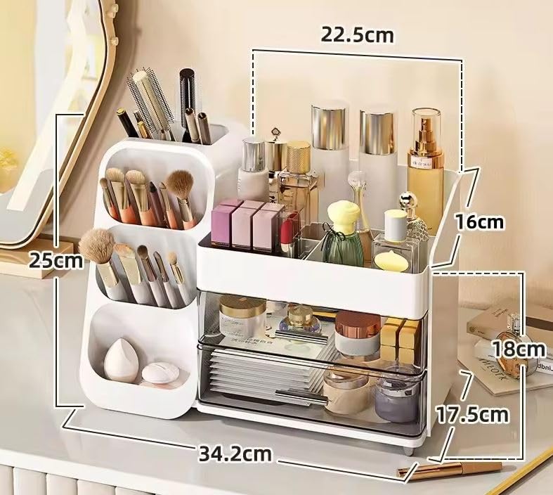 Bayleef Makeup Storage Box TwoinOne MultiLayer Split Lipstick Finishing Desktop Large Capacity Skin Care Rack Good And Modern Look - Image 2