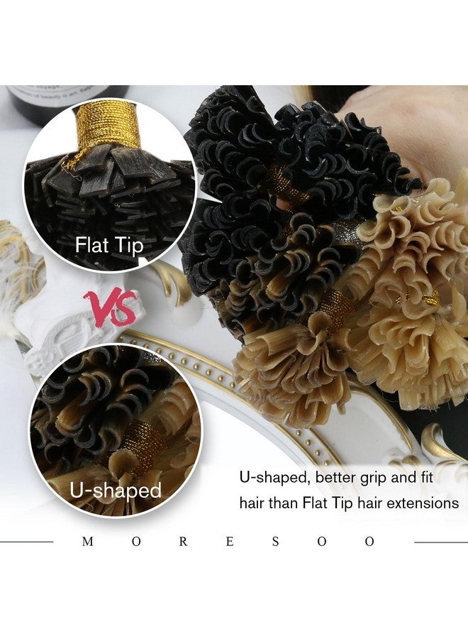 Moresoo U Tip Hair Extensions Human Hair Balayage Color Darkest Brown And Chestnut Brown Hair Extensions Keratin Hair Extensions 18 Inch Utip Fusion Hair Extensions 1G/S Total 50G - Image 3