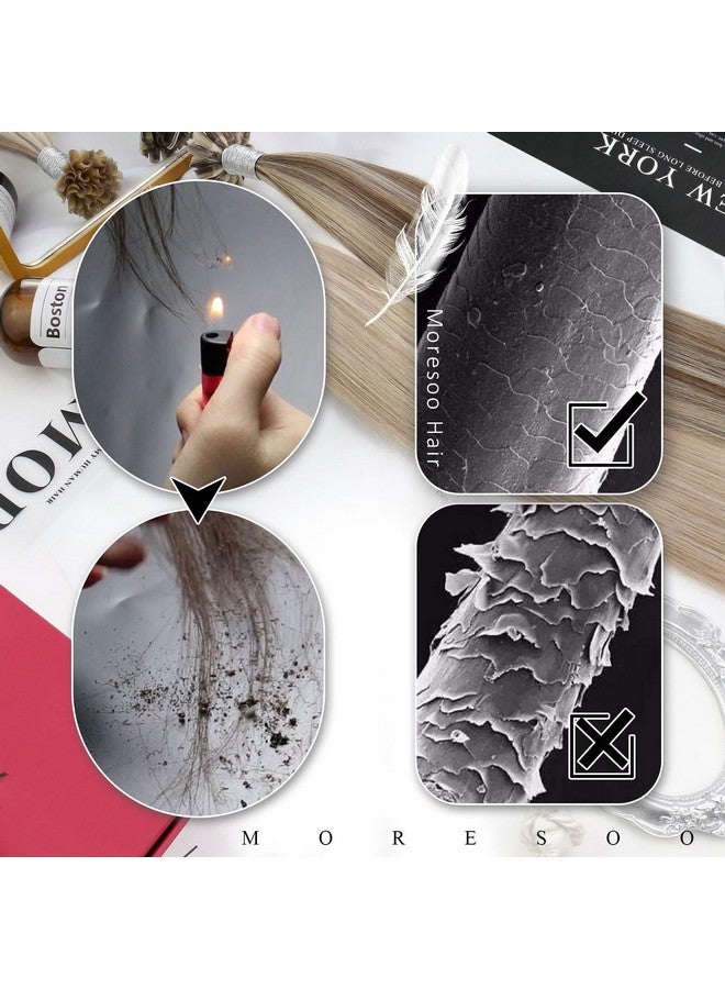 Moresoo U Tip Hair Extensions Human Hair Balayage Color Darkest Brown And Chestnut Brown Hair Extensions Keratin Hair Extensions 18 Inch Utip Fusion Hair Extensions 1G/S Total 50G - Image 4